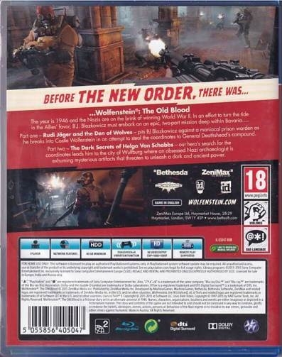 Wolfenstein - The Old Blood - PS4 - (B Grade) (Genbrug)